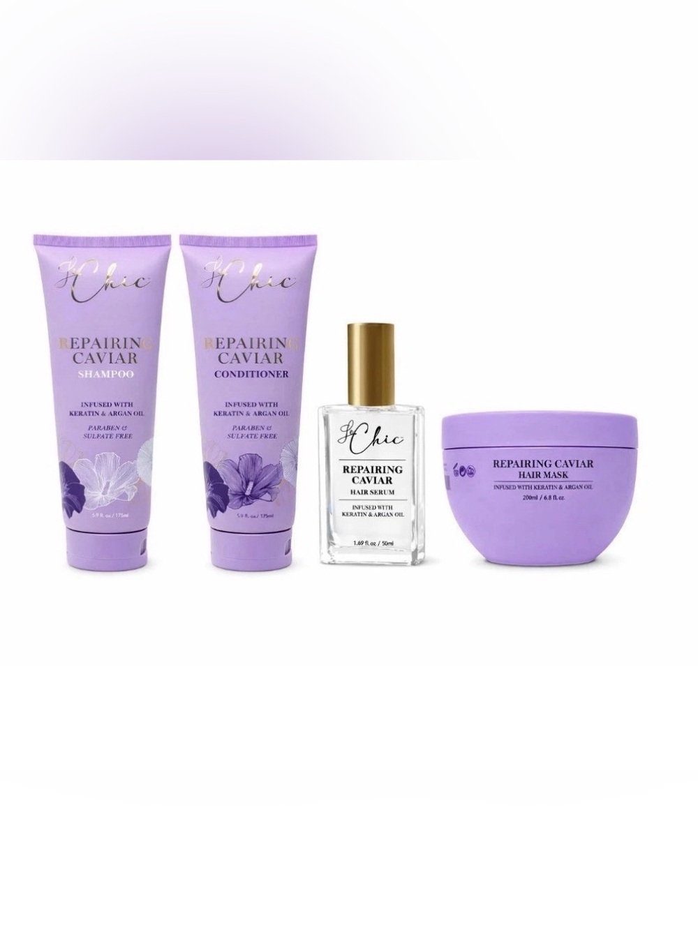 Le Chic-Bundle-Repairing
Caviar Shampoo
-Conditioner -Hair Mask
AND Serum-$670